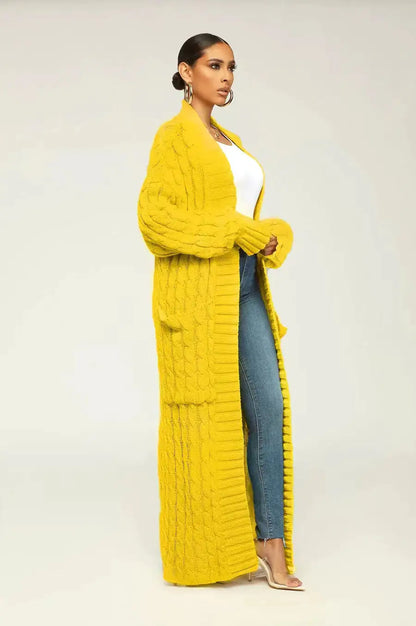 Drop Shoulder Maxi Sweater Cardigan - Eloy Royal