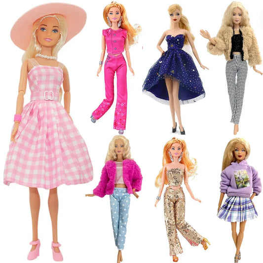 NK 1 Pcs Fashion Dress Outfit Casual Wear Shirt Party Skirt  Modern Clothes For Barbie Doll Accessories  DIY Dollhouse Toys JJ - Eloy Royal