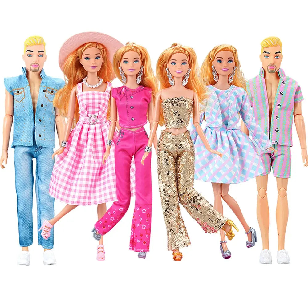 NK 1 Pcs Fashion Dress Outfit Casual Wear Shirt Party Skirt  Modern Clothes For Barbie Doll Accessories  DIY Dollhouse Toys JJ - Eloy Royal