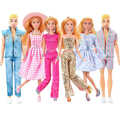 NK 1 Pcs Fashion Dress Outfit Casual Wear Shirt Party Skirt  Modern Clothes For Barbie Doll Accessories  DIY Dollhouse Toys JJ - Eloy Royal