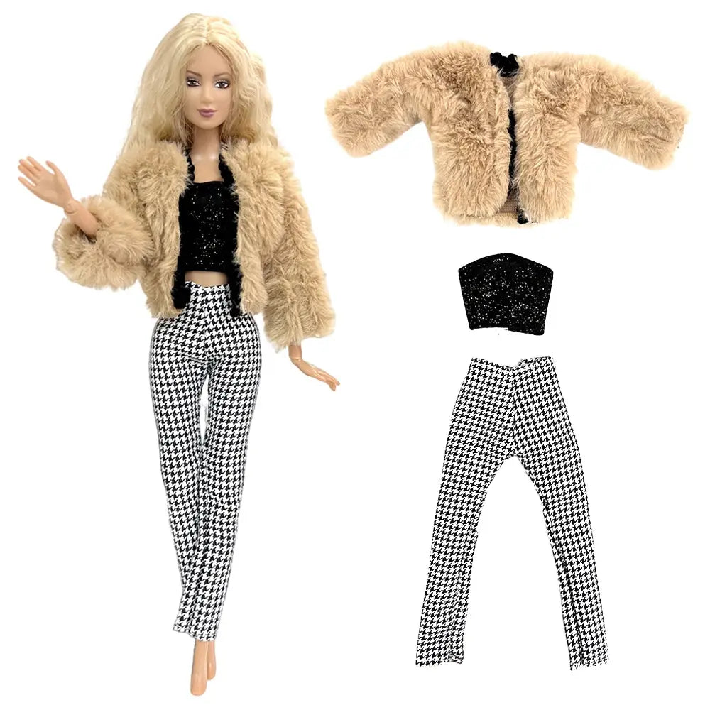 NK 1 Pcs Fashion Dress Outfit Casual Wear Shirt Party Skirt  Modern Clothes For Barbie Doll Accessories  DIY Dollhouse Toys JJ - Eloy Royal