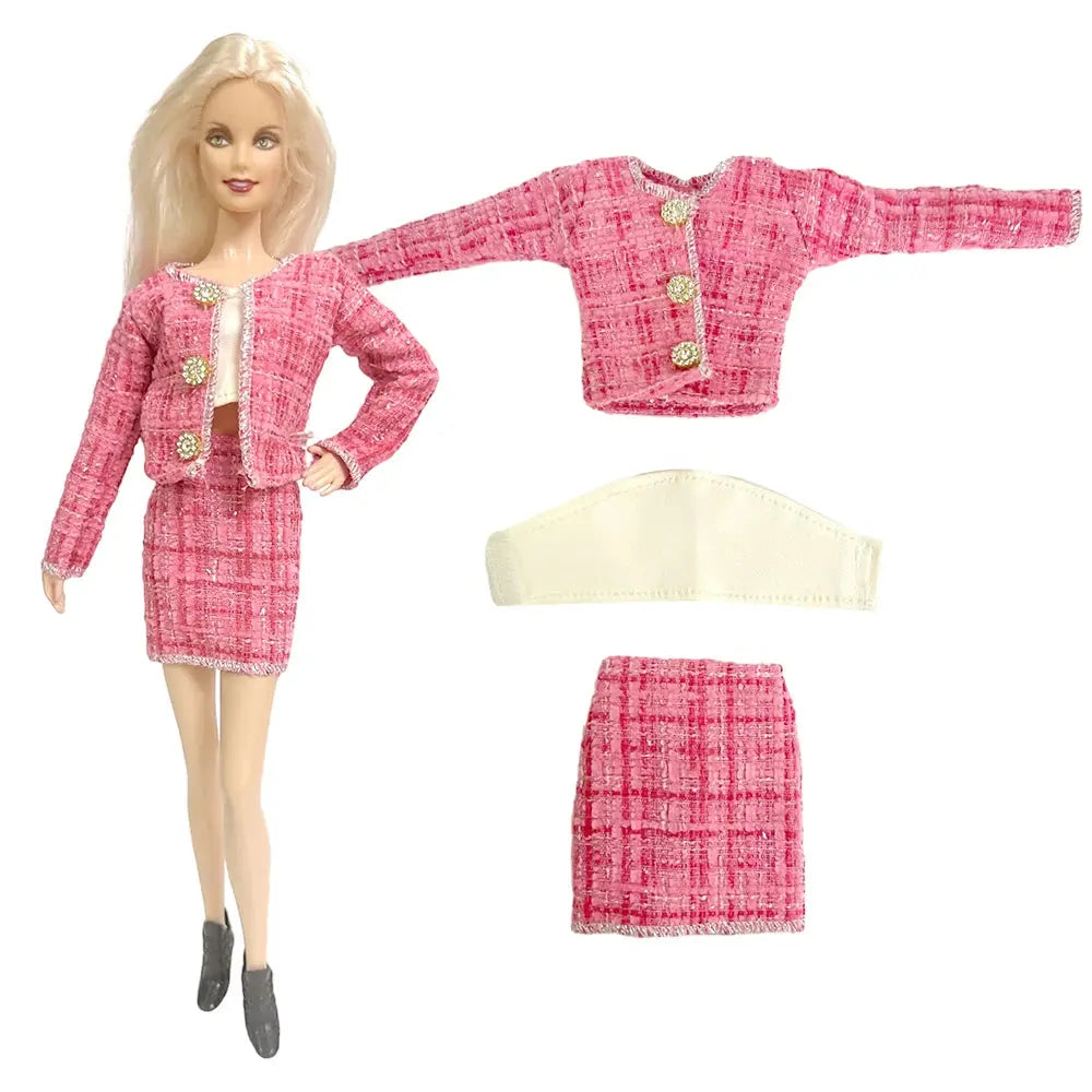 NK 1 Pcs Fashion Dress Outfit Casual Wear Shirt Party Skirt  Modern Clothes For Barbie Doll Accessories  DIY Dollhouse Toys JJ