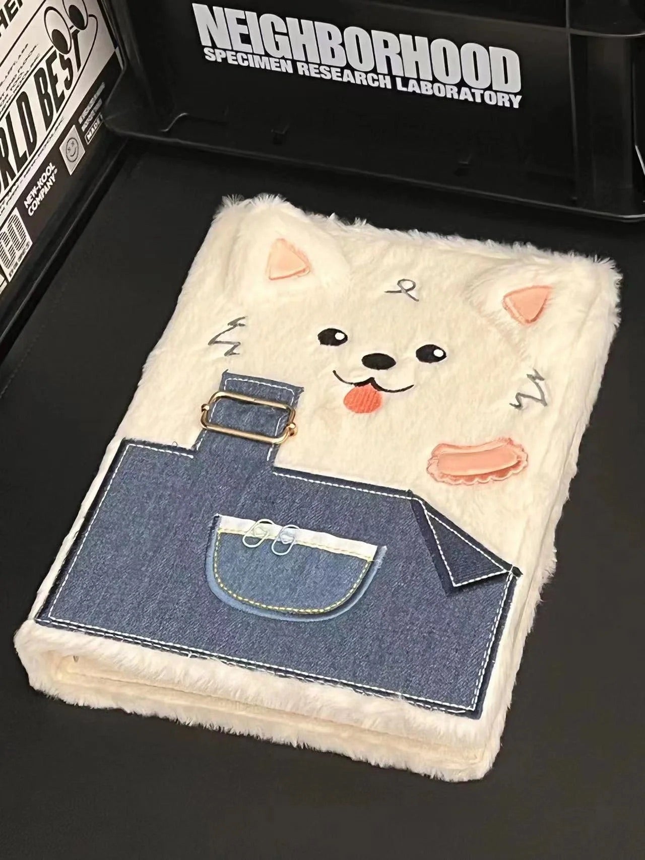 Cute Denim Plush Samoyed Puppy Album - Eloy Royal