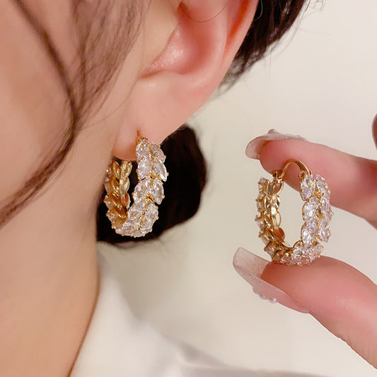 Special-interest Design Zircon Wheat Earring