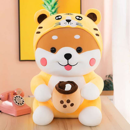 Transformation Milk Tea Dog Plush Toy