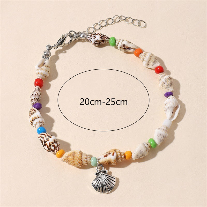 Beach Starfish Pendant Conch Bead Shell Bracelet