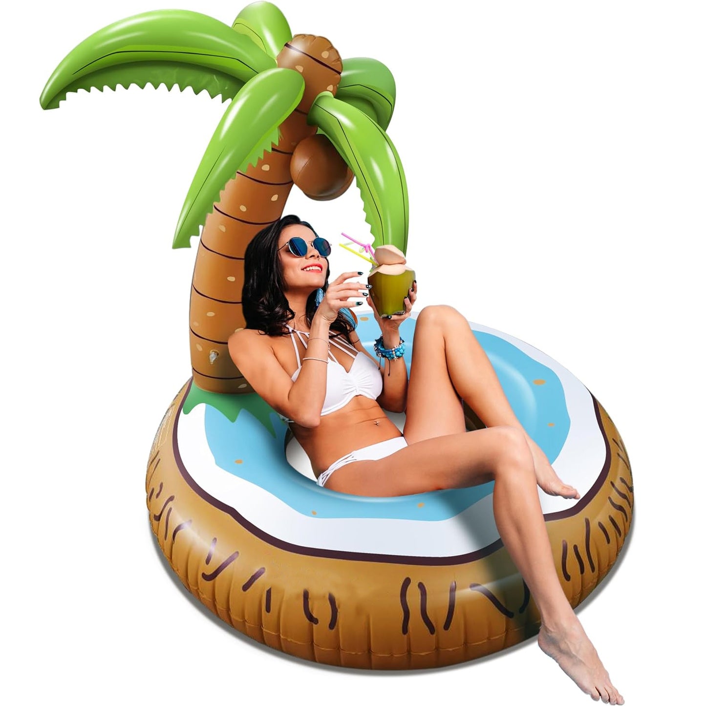 Simple Printed Coconut Tree Inflatable Backrest Recliner - Eloy Royal