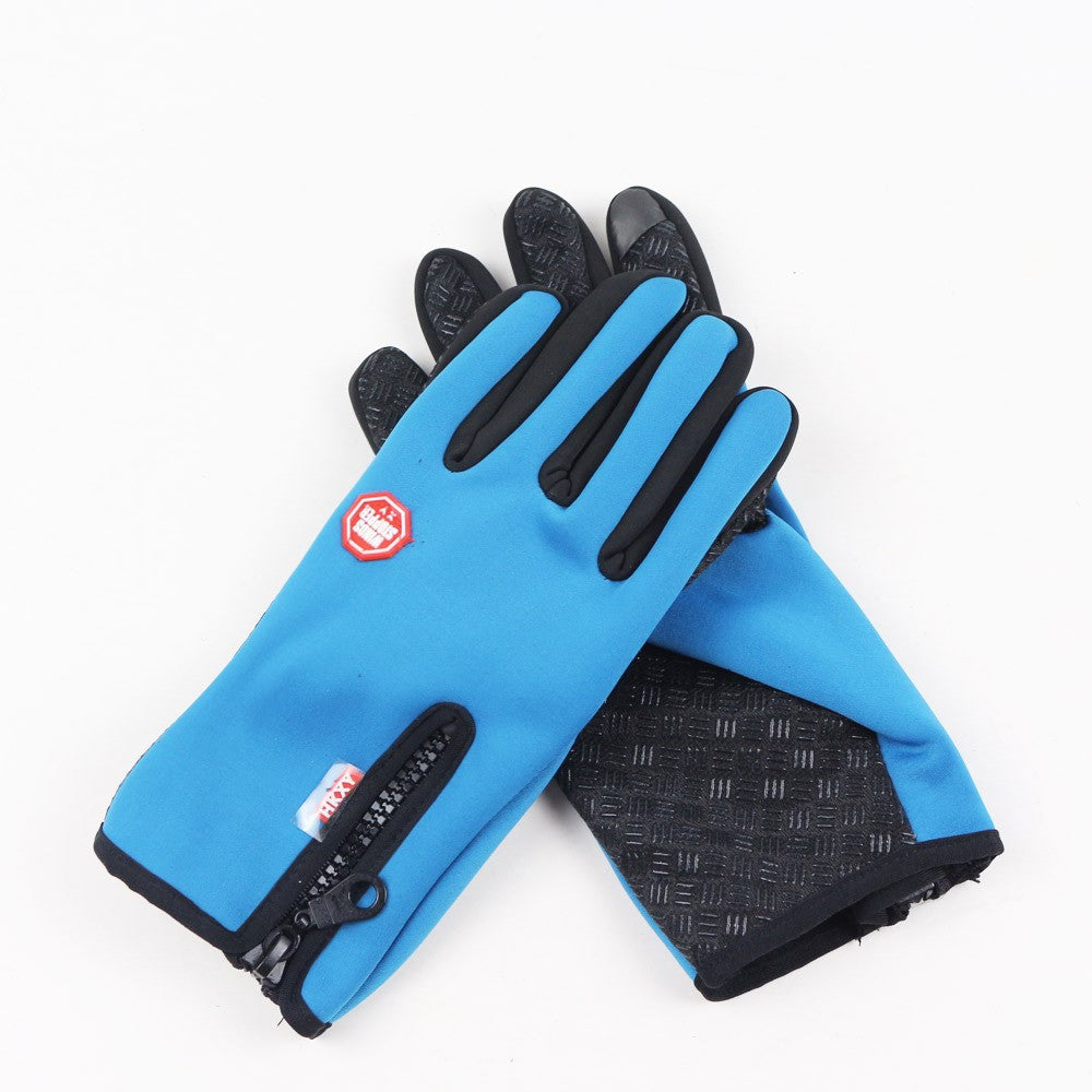 Touch Screen Gloves Winter Warm Fleece Gloves Men&#039;s And Women&#039;s Riding Outdoor Sports Non-slip Snow Mountaineering Zipper Motorcycle