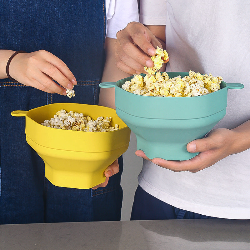 Silicone Popcorn Bucket High Temperature Resistant With Cover - Eloy Royal