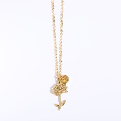 Women's Fashion Vintage December Flower Pendant Necklace