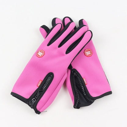 Touch Screen Gloves Winter Warm Fleece Gloves Men&#039;s And Women&#039;s Riding Outdoor Sports Non-slip Snow Mountaineering Zipper Motorcycle