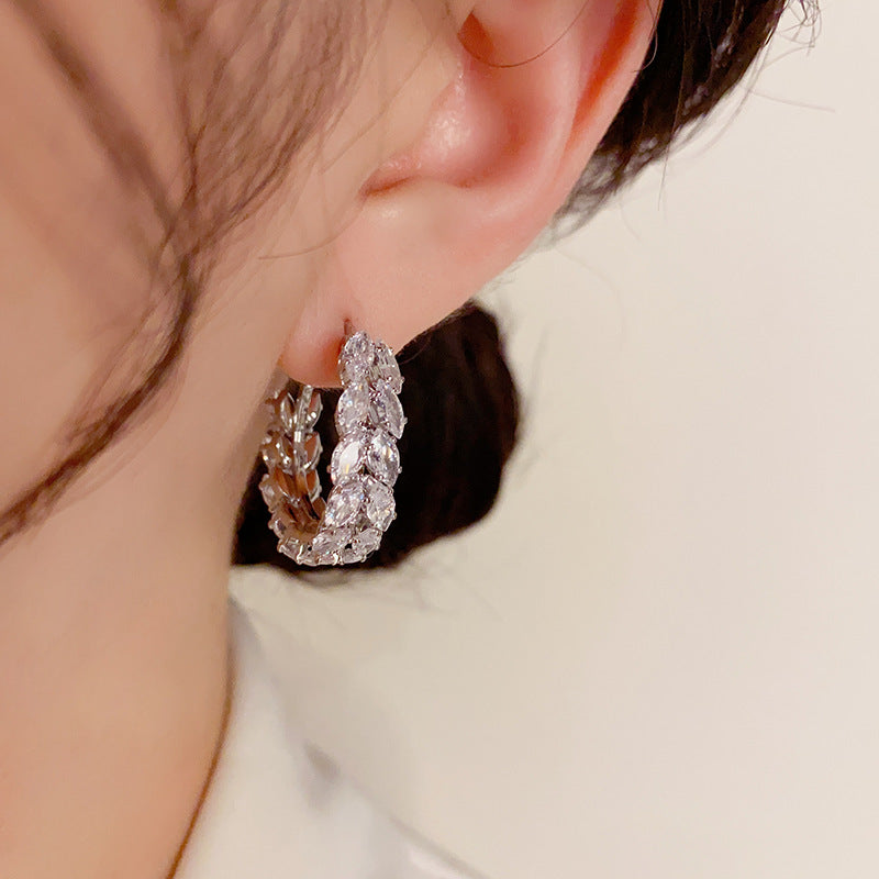 Special-interest Design Zircon Wheat Earring