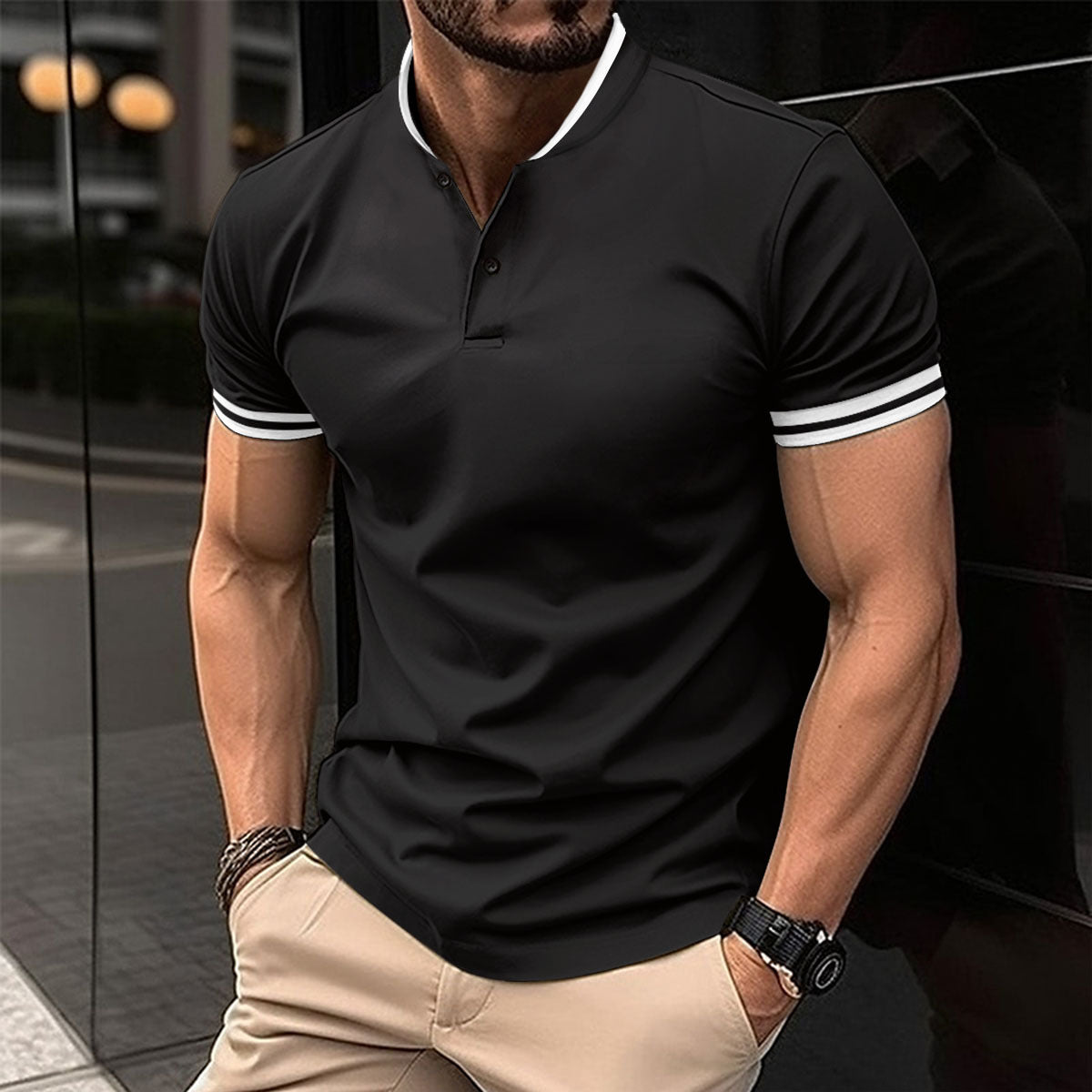 Men's Sports Button Pocket Short Sleeved - Eloy Royal