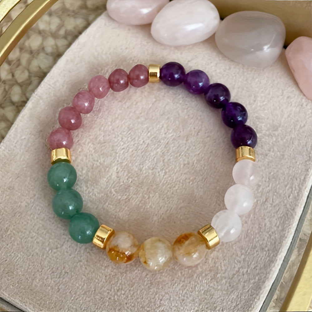 Peach Blossom Natural Stone Bracelet Female High Sense