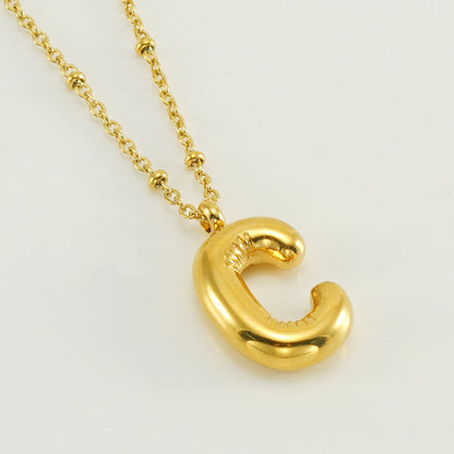 Women's Fashion Bubble Letter Pendant Letter Necklace