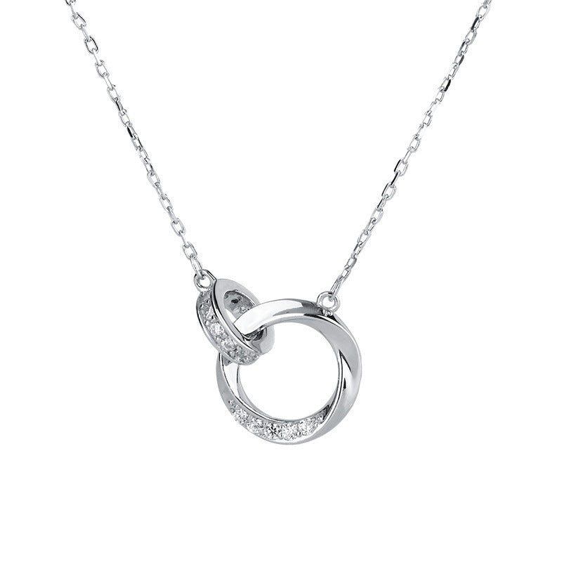 S925 Silver Mobius Strip Necklace Women's Ring Buckle