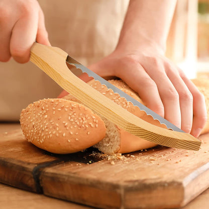 Wooden Bread Slicing Knife With Serrated Teeth - Eloy Royal