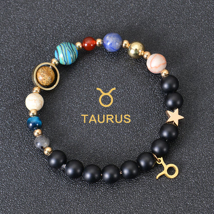 Eight Planets Twelve Constellations Bracelets Frosted Stone Beaded Bracelet