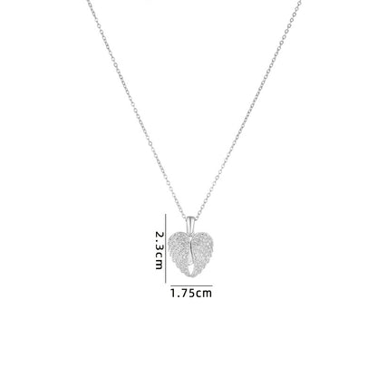 Women's Heart-shaped Adjustable Titanium Steel Heart Butterfly Necklace