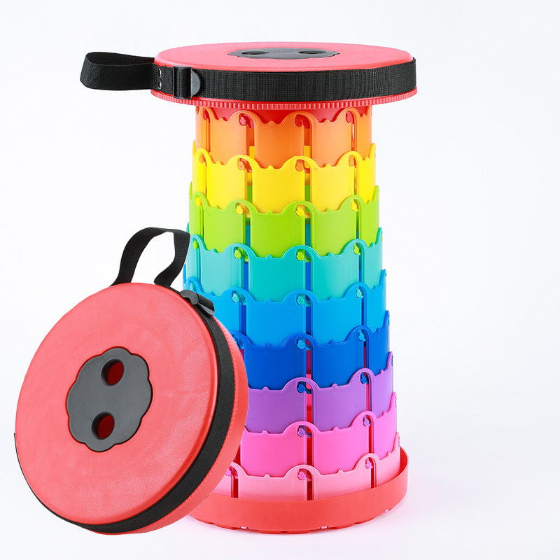 Children's Rainbow Folding Stool Portable Retractable Chair - Eloy Royal