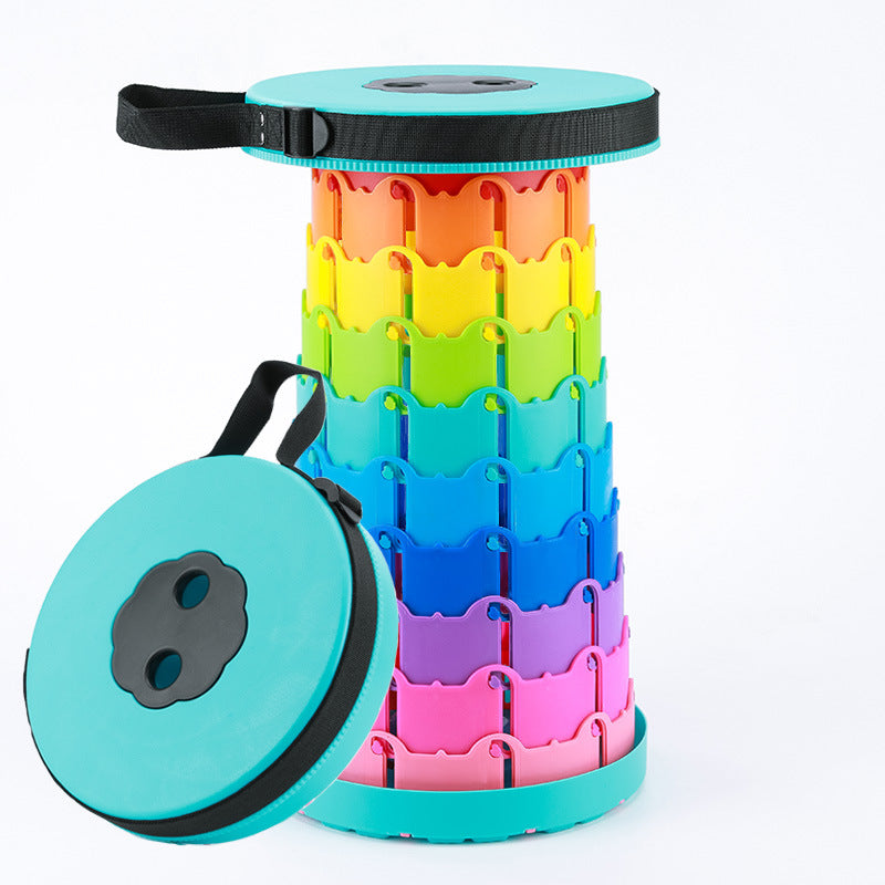 Children's Rainbow Folding Stool Portable Retractable Chair - Eloy Royal