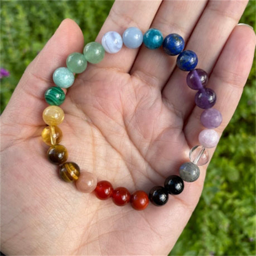 Bohemian Rainbow Color Rough Stone Bracelet