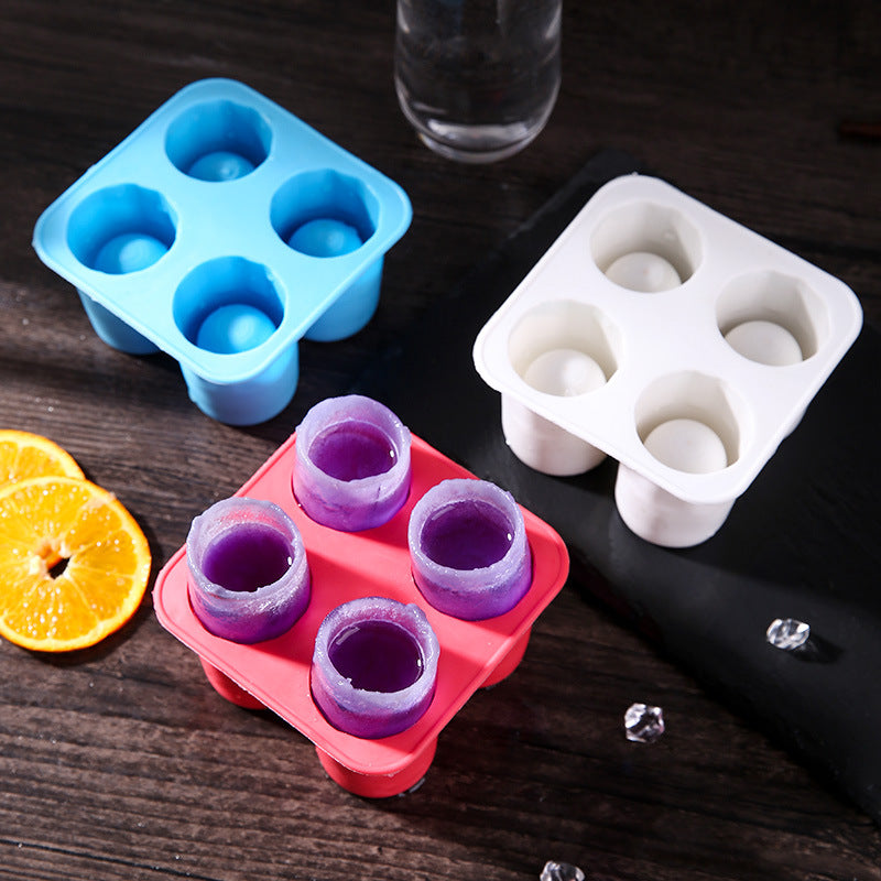 Silicone Four-hole Ice Tray DIY Quick-frozen Soft Hollow - Eloy Royal