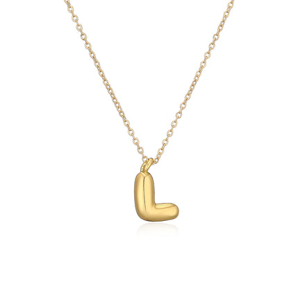 Copper Plated Gold 26 English Letters Pendant Necklace Niche Personality Clavicle Chain