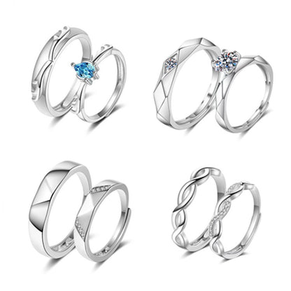 Sun Moon Star Temperament Female Ring Micro Inlaid Zircon Adjustable Mouth