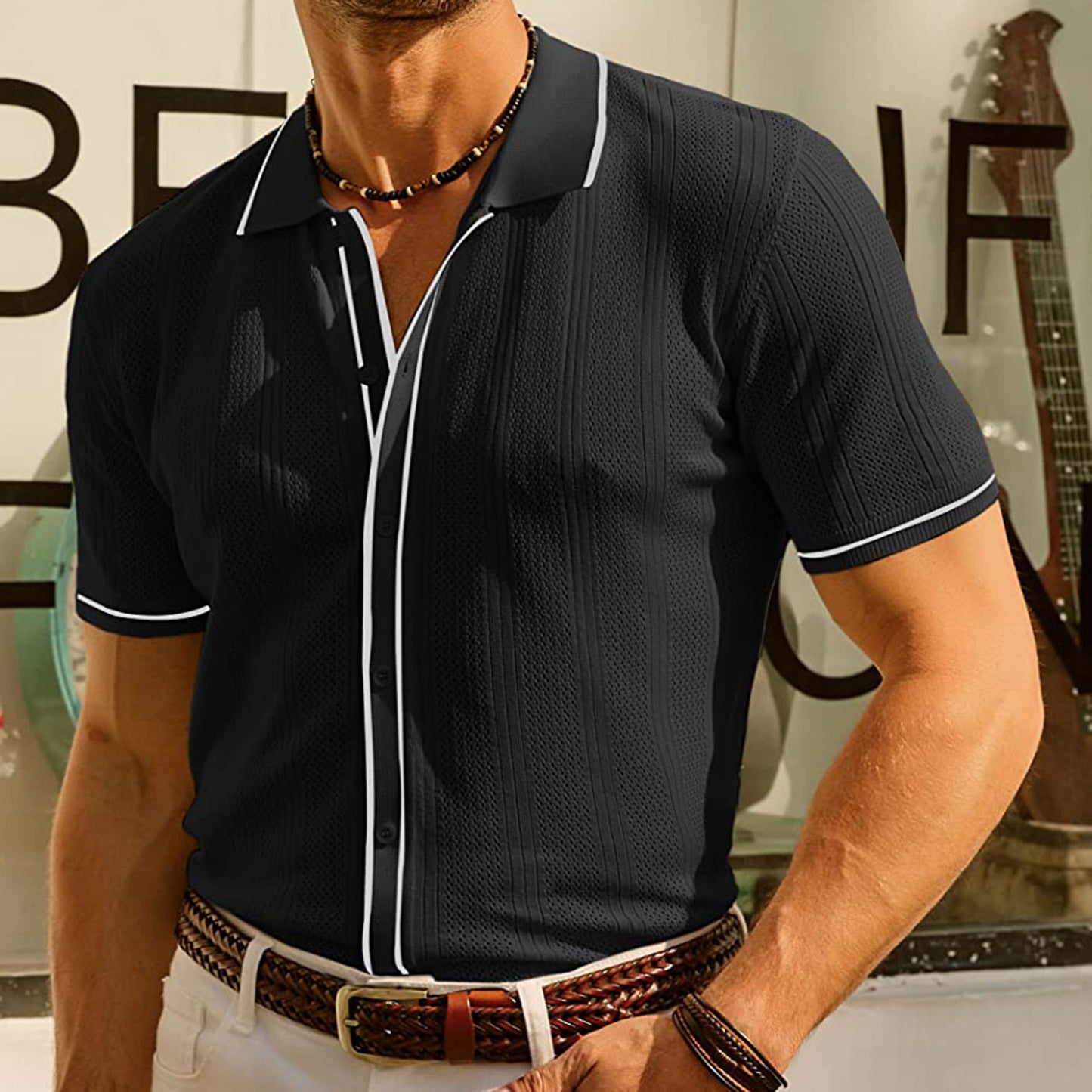 Men's Summer Tencel Knitwear Casual Short Sleeve - Eloy Royal