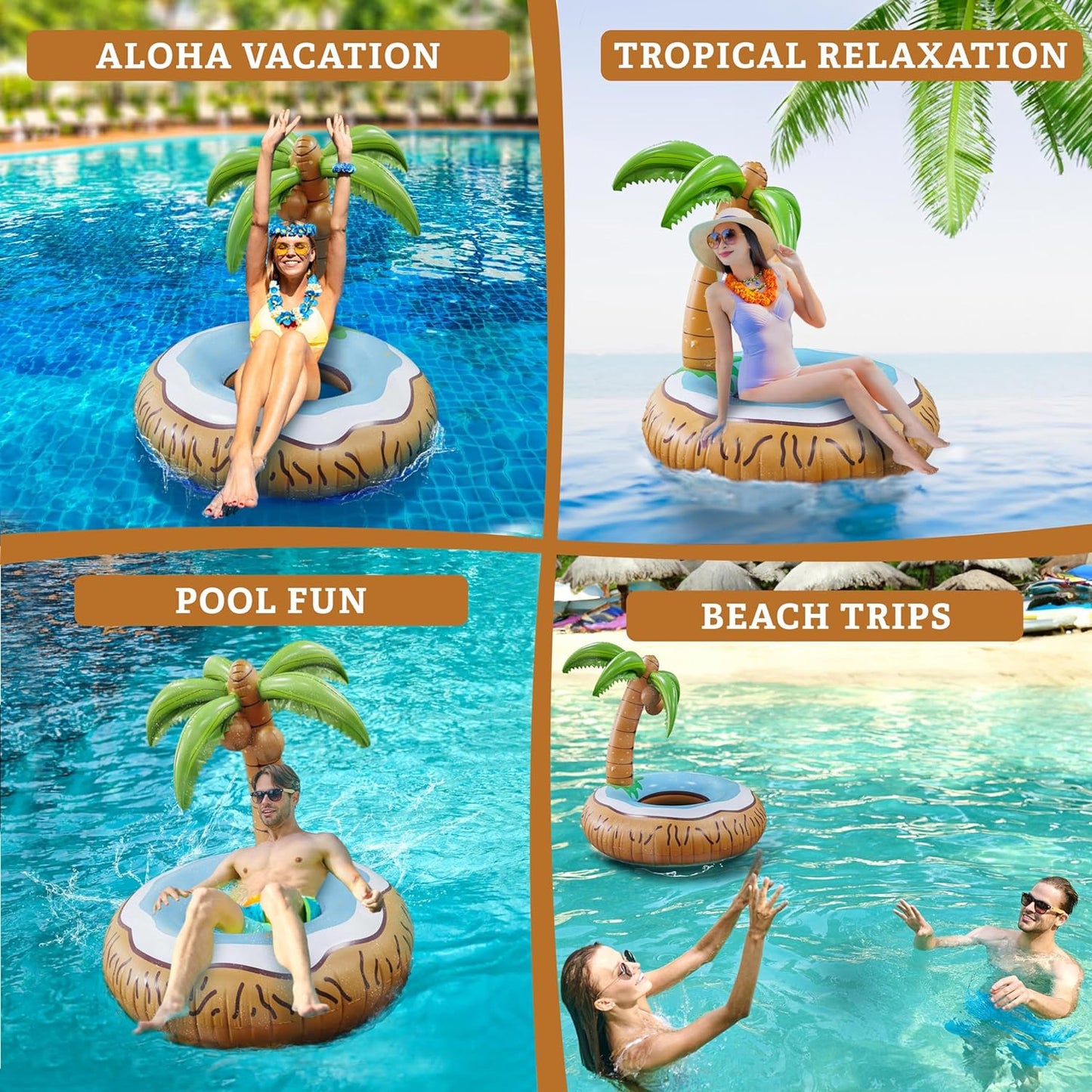 Simple Printed Coconut Tree Inflatable Backrest Recliner - Eloy Royal