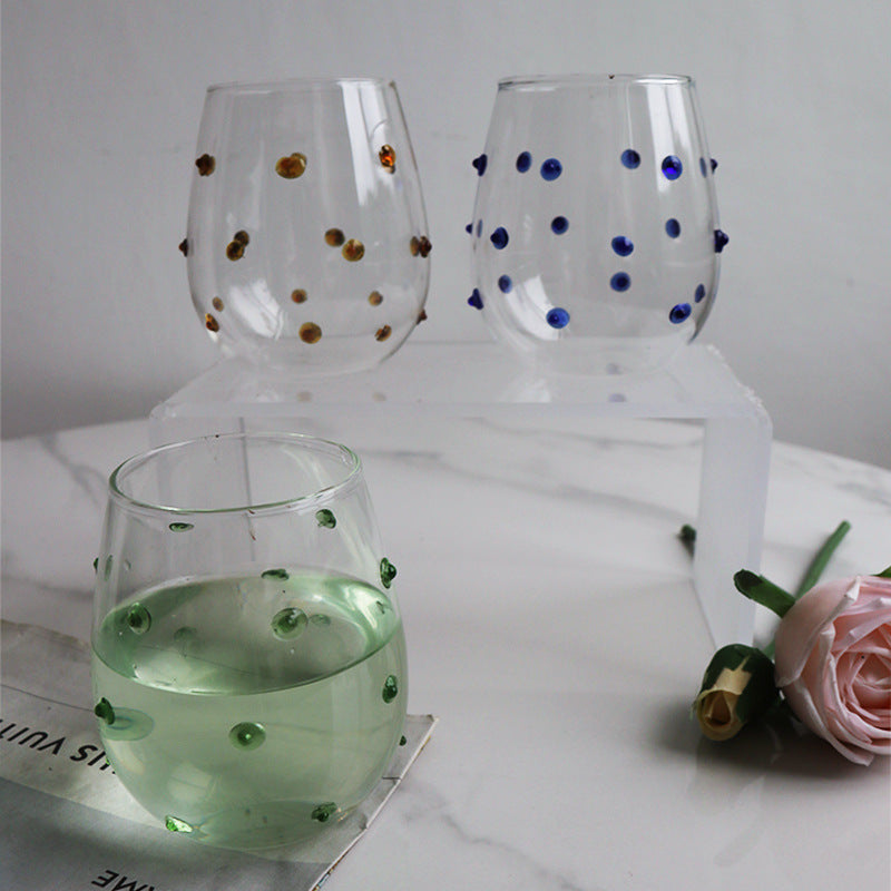 Creative Blue Irregular Dot Glass Set Cup