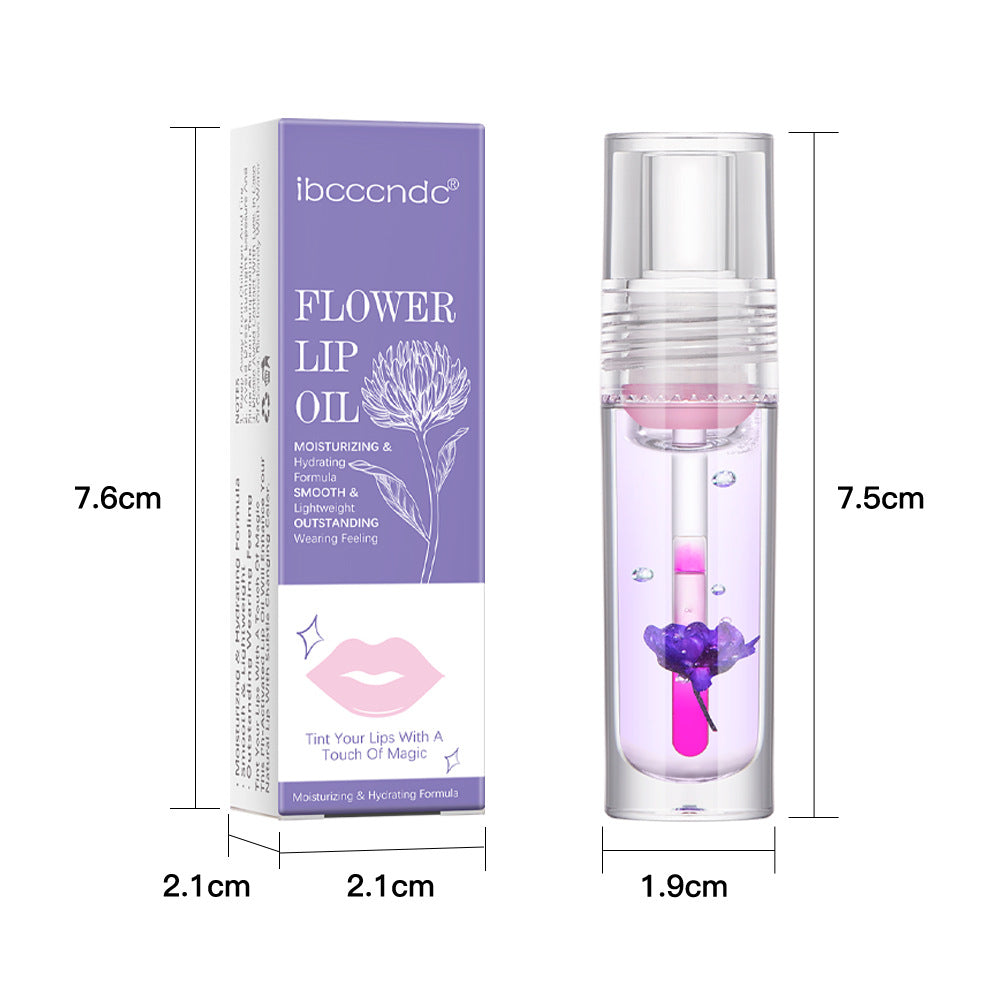 Flower Color Changing Lip Oil Moisturizing Jelly Lipgloss Clear Temperature Change Liquid Lipstick Reduce Lip Line Make Up - Eloy Royal