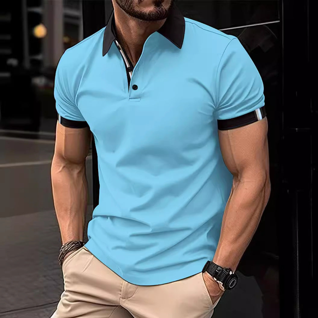 Men's Casual Button Solid Color Short Sleeves - Eloy Royal