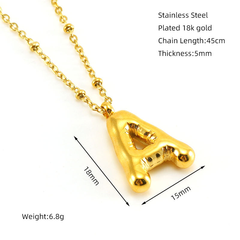 Women's Fashion Bubble Letter Pendant Letter Necklace