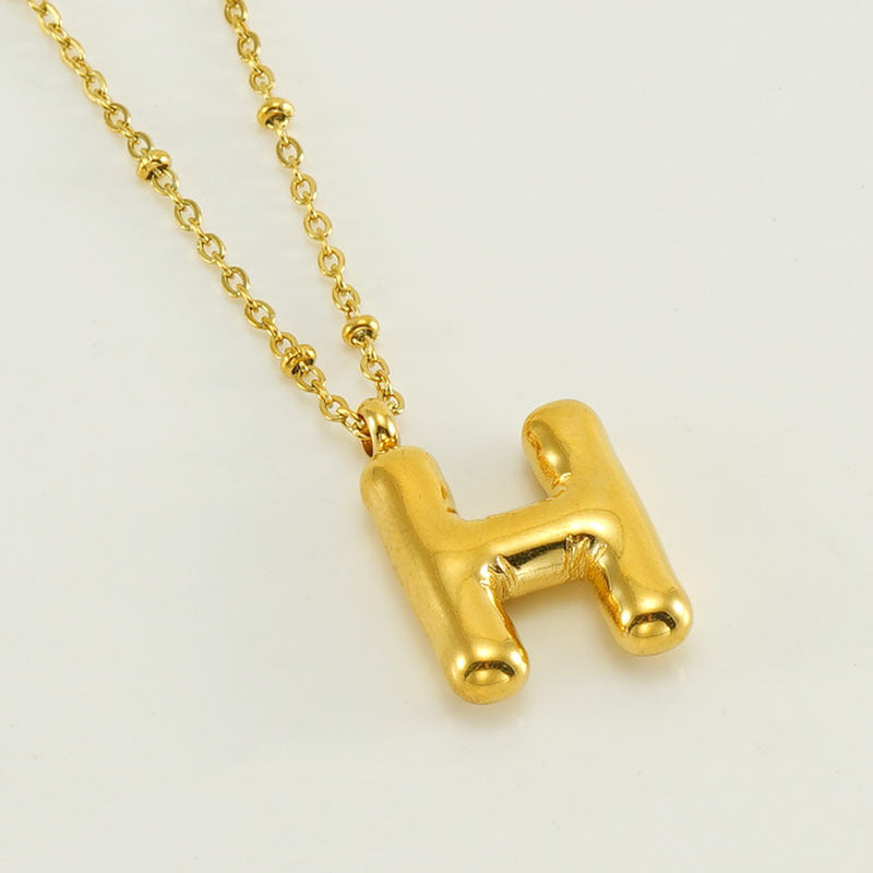 Women's Fashion Bubble Letter Pendant Letter Necklace