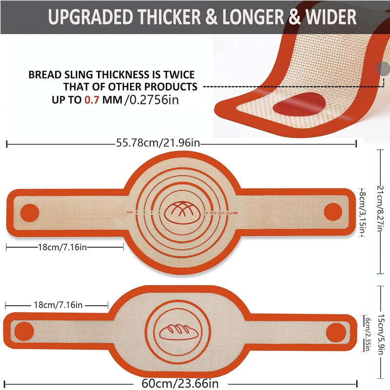 Dutch Baking Long Handle Transfer Tool Dough Kneading Platinum Non-stick Oil-proof Silicone Pad - Eloy Royal