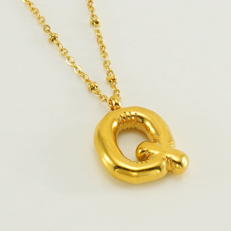 Women's Fashion Bubble Letter Pendant Letter Necklace