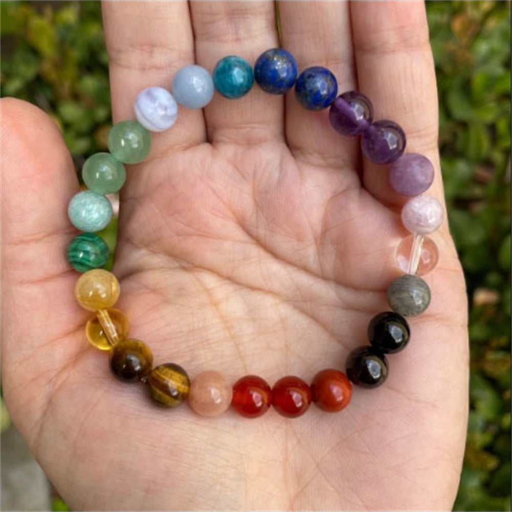 Bohemian Rainbow Color Rough Stone Bracelet