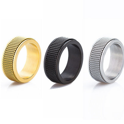 8MM Men's Titanium Steel Outdoor Decompression Rotating Ring