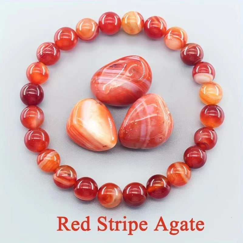 Rose Stone Agate Mixed Colorful Beads Bracelet