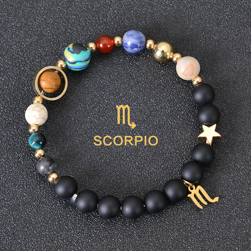 Eight Planets Twelve Constellations Bracelets Frosted Stone Beaded Bracelet