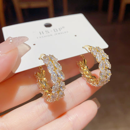 Special-interest Design Zircon Wheat Earring