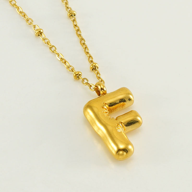 Women's Fashion Bubble Letter Pendant Letter Necklace