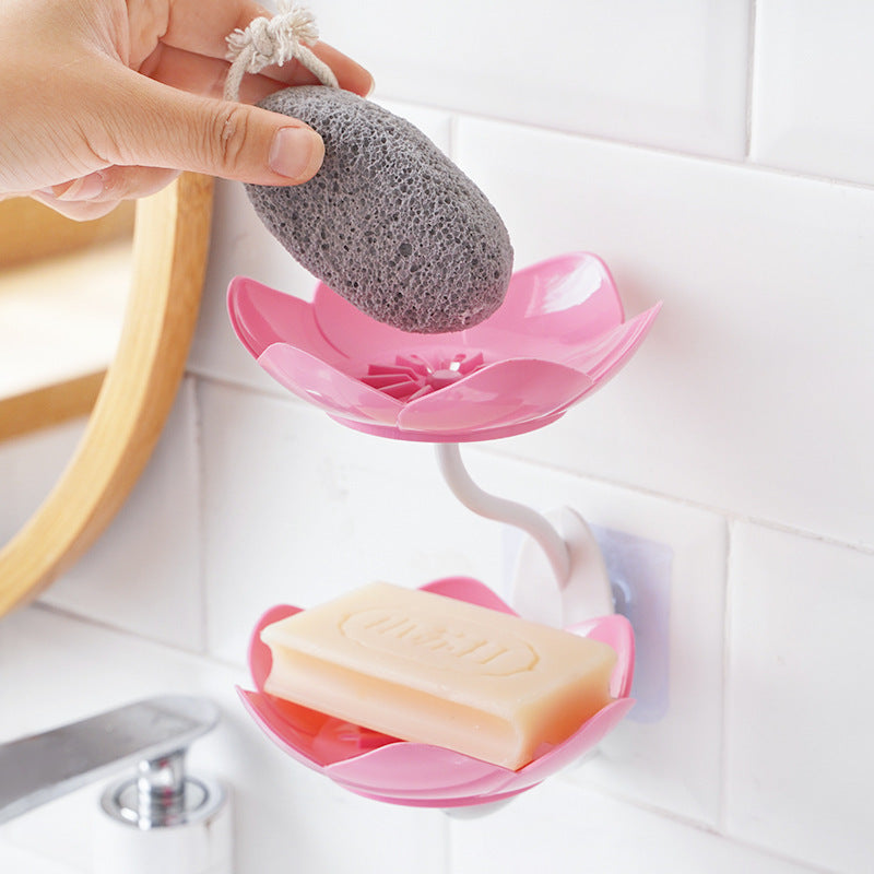 Lotus Soap Box Punch-free Wall-mounted Double-layer Drain - Eloy Royal