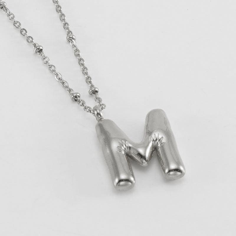 Women's Fashion Bubble Letter Pendant Letter Necklace