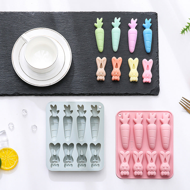 8-piece Carrot Rabbit Shape Silicone Baking Mold - Eloy Royal