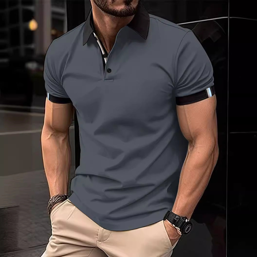 Men's Casual Button Solid Color Short Sleeves - Eloy Royal