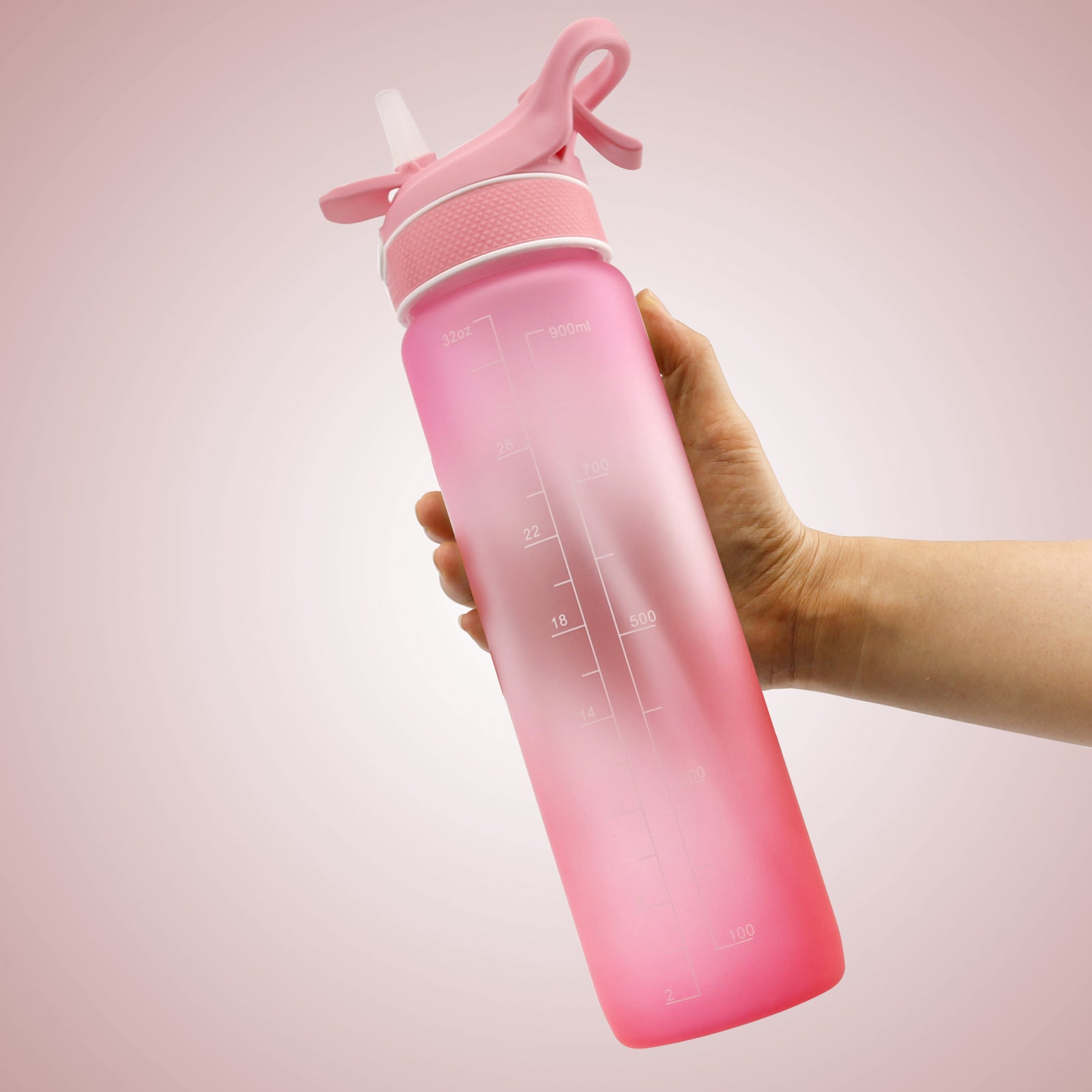 1000ML Plastic Spray Water Bottle Scrub Bounce Cover Straw Space Cup Sports Water Bottle - Eloy Royal