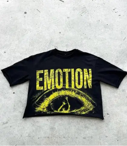 Cropped Mixed Emotion Graphic Tee - Eloy Royal